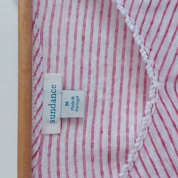 Sundance 100% Linen V Neck Striped Top Balloon Sleeve Size Medium - Picture 4 of 6